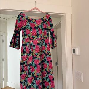 Floral Pink and Green Dress